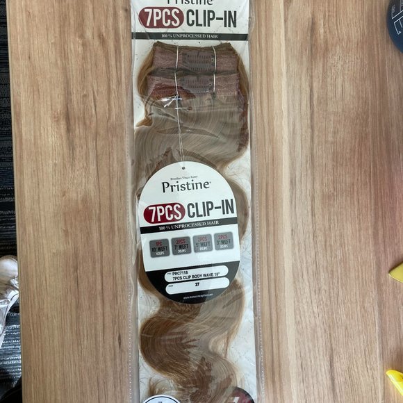 18" Clip-in Human Hair Extensions-Pristine Mane Concept, 7pcs strawberry blonde - Picture 4 of 8